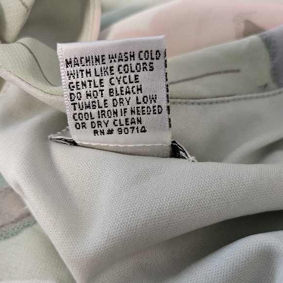 Beautiful VTG Seafoam and Lavender Floral Print Dress by J.B.S. LTD Sz 14 - Picture 9 of 9